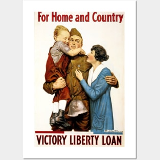 For Home and Country, Soldier with Family Posters and Art